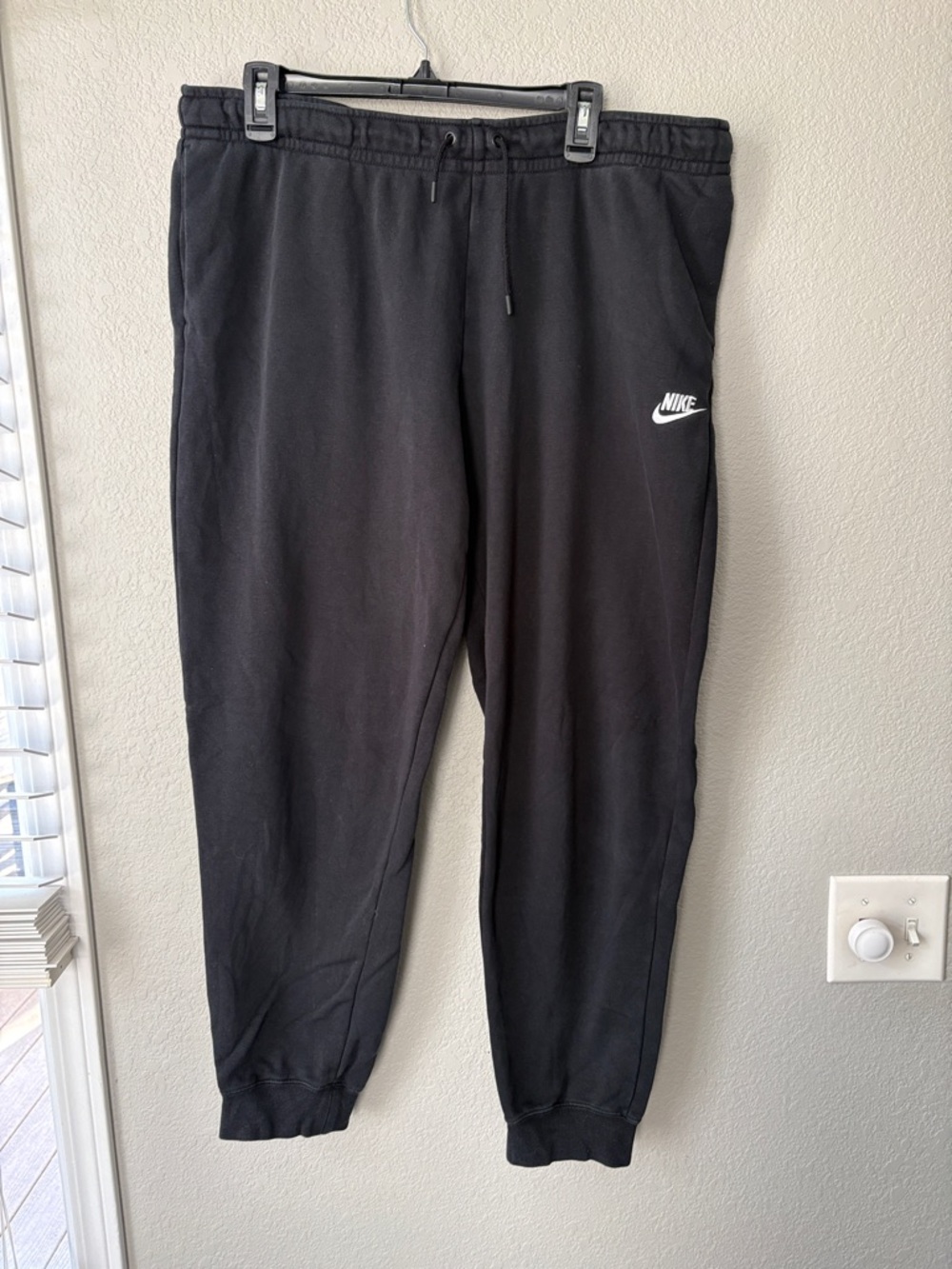 Nike Black Joggers with White Swoosh